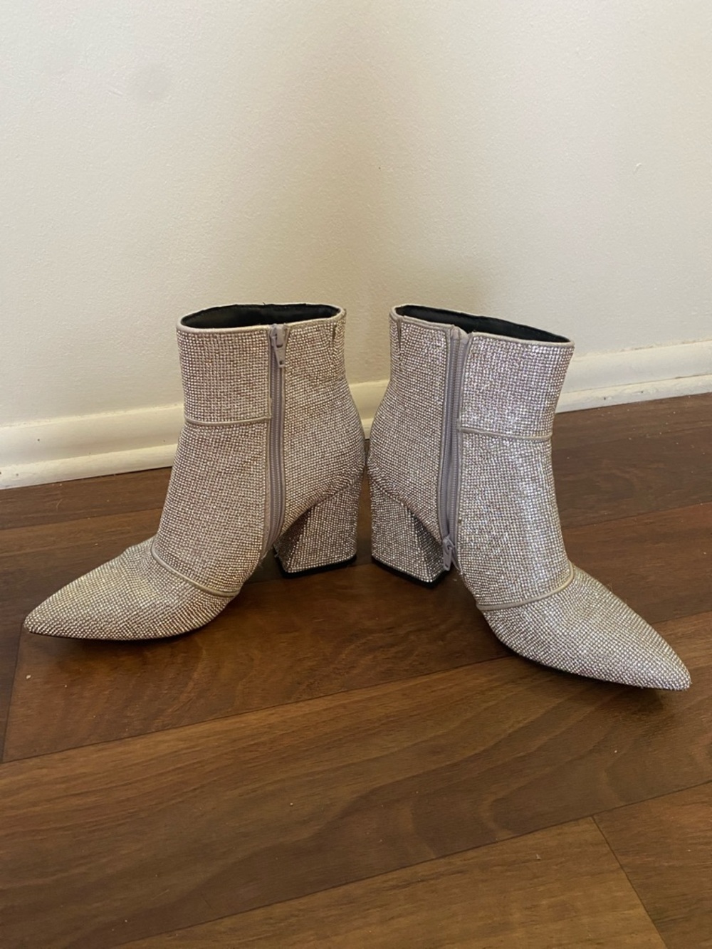 Target A New Day Women’s Sparkly Heeled Booties Disco Cowgirl Rhinestones 9.5 - Picture 2 of 6